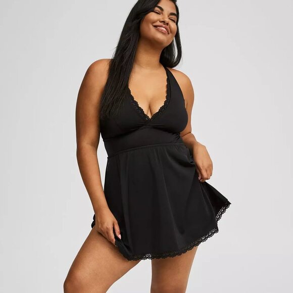 Plus Size 3X TORRID Black One Piece Wire Free Swimsuit Swim womens - Picture 1 of 5